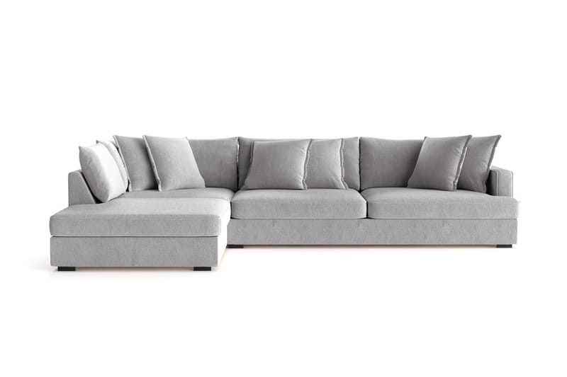 Rossita Lyx 4-sits Extra djup Soffa med Schäslong Vänster - Grå Chenille - Möbler - Soffa - Divansoffor & schäslongsoffa