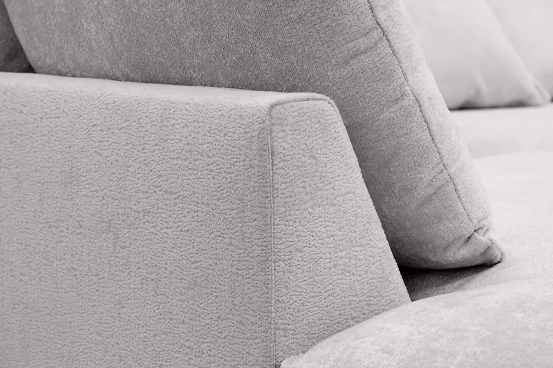 Rossita Lyx 4-sits Extra djup Soffa med Schäslong Vänster - Grå Chenille - Möbler - Soffa - Divansoffor & schäslongsoffa