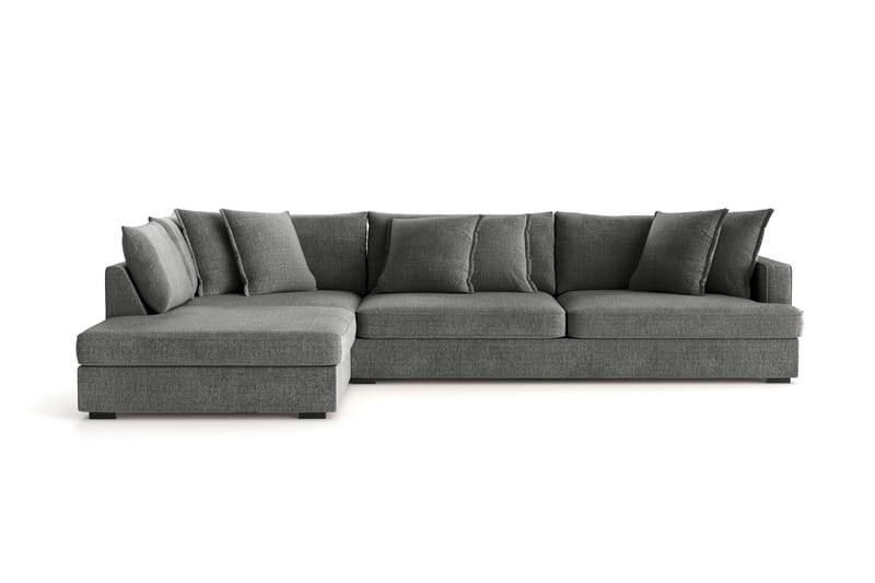 Rossita Lyx 4-sits Extra djup Soffa med Schäslong Vänster - Grå Chenille - Möbler - Soffa - Divansoffor & schäslongsoffa