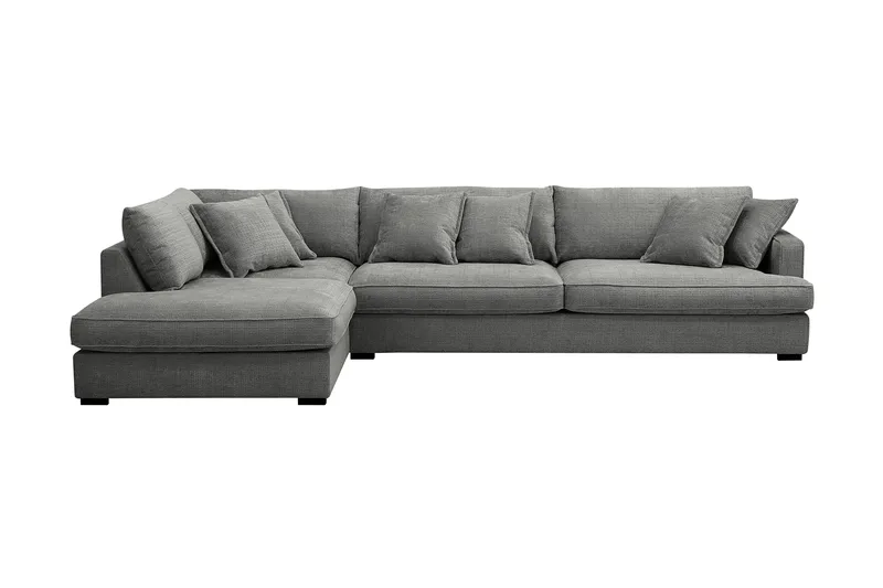 Rossita Lyx 4-sits Extra djup Soffa med Schäslong Vänster - Grå Chenille - Möbler - Soffa - Divansoffor & schäslongsoffa
