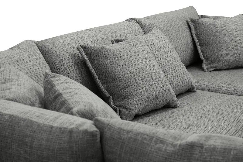 Rossita Lyx 4-sits Extra djup Soffa med Schäslong Vänster - Grå Chenille - Möbler - Soffa - Divansoffor & schäslongsoffa