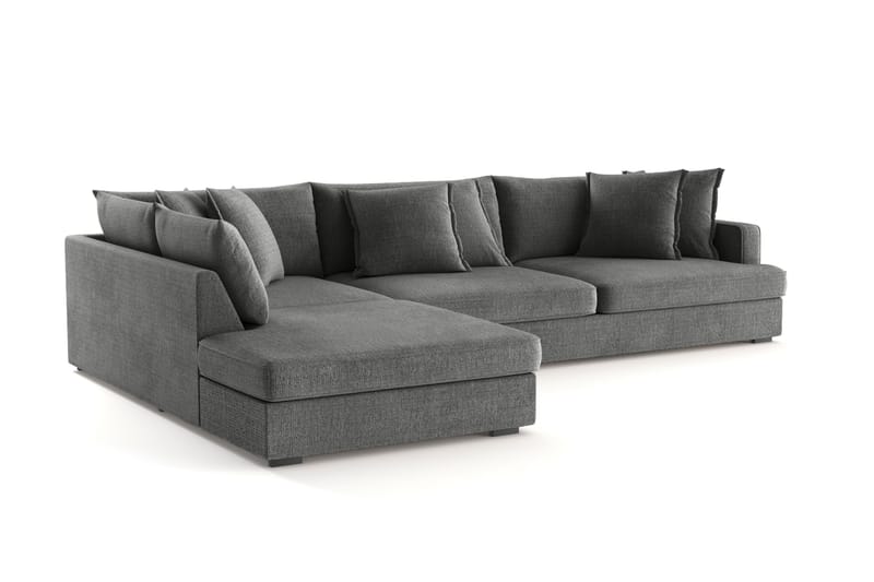 Rossita Lyx 4-sits Extra djup Soffa med Schäslong Vänster - Grå Chenille - Möbler - Soffa - Divansoffor & schäslongsoffa