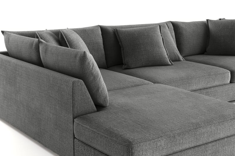 Rossita Lyx 4-sits Extra djup Soffa med Schäslong Vänster - Grå Chenille - Möbler - Soffa - Divansoffor & schäslongsoffa