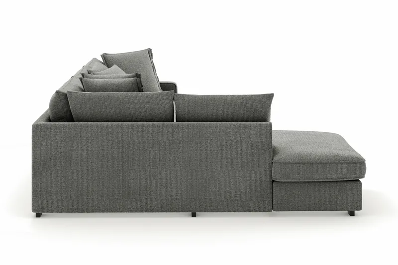 Rossita Lyx 4-sits Extra djup Soffa med Schäslong Vänster - Grå Chenille - Möbler - Soffa - Divansoffor & schäslongsoffa