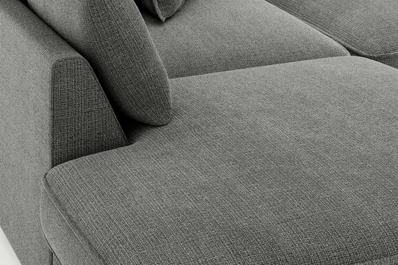 Rossita Lyx 4-sits Extra djup Soffa med Schäslong Vänster - Grå Chenille - Möbler - Soffa - Divansoffor & schäslongsoffa