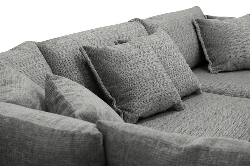 Rossita Lyx 4-sits Extra djup Soffa med Schäslong Vänster - Grå Chenille - Möbler - Soffa - Divansoffor & schäslongsoffa