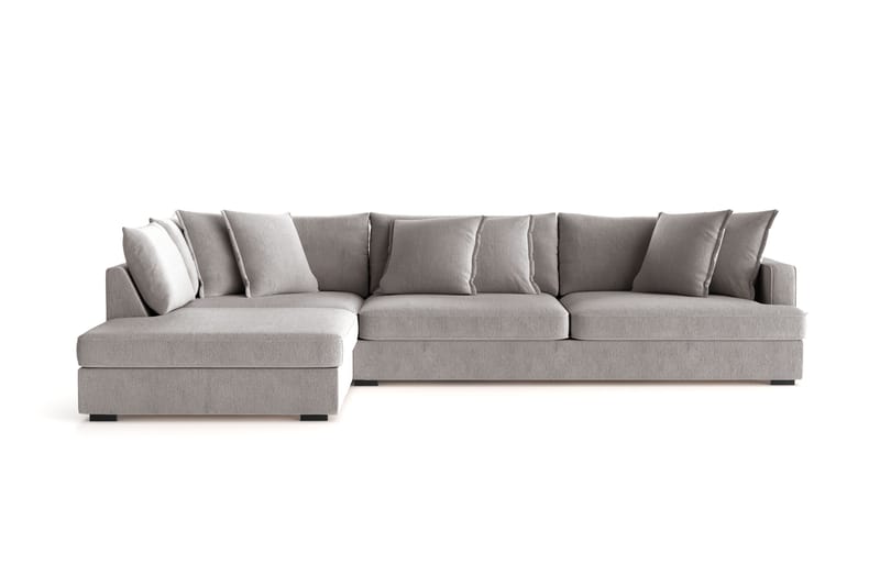 Rossita Lyx 4-sits Extra djup Soffa med Schäslong Vänster - Grå/Brun Chenille - Möbler - Soffa - Divansoffor & schäslongsoffa