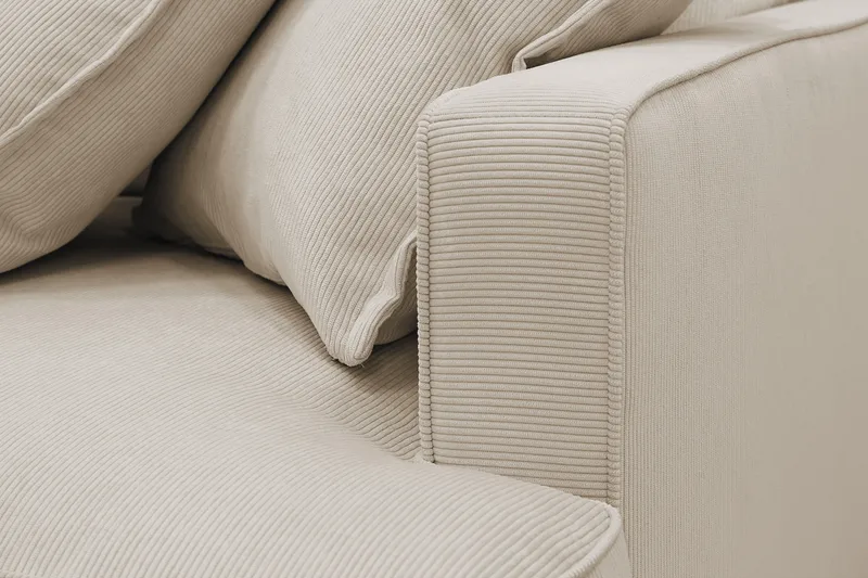 Rossita Lyx 4-sits Extra djup Soffa med Schäslong Vänster - Greige Manchester - Möbler - Soffa - Divansoffor & schäslongsoffa