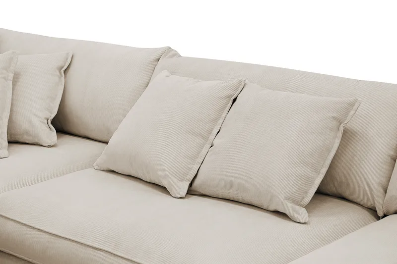 Rossita Lyx 4-sits Extra djup Soffa med Schäslong Vänster - Greige Manchester - Möbler - Soffa - Divansoffor & schäslongsoffa