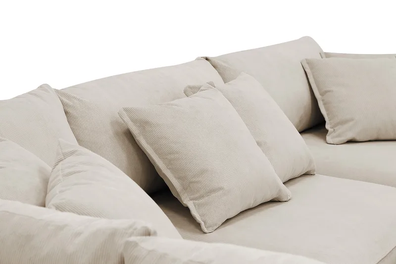 Rossita Lyx 4-sits Extra djup Soffa med Schäslong Vänster - Greige Manchester - Möbler - Soffa - Divansoffor & schäslongsoffa