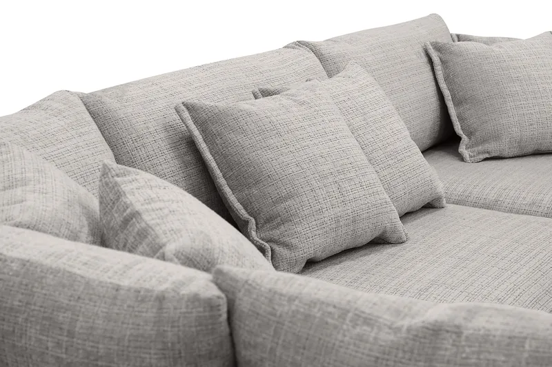 Rossita Lyx 4-sits Extra djup Soffa med Schäslong Vänster - Ljusgrå Chenille - Möbler - Soffa - Divansoffor & schäslongsoffa