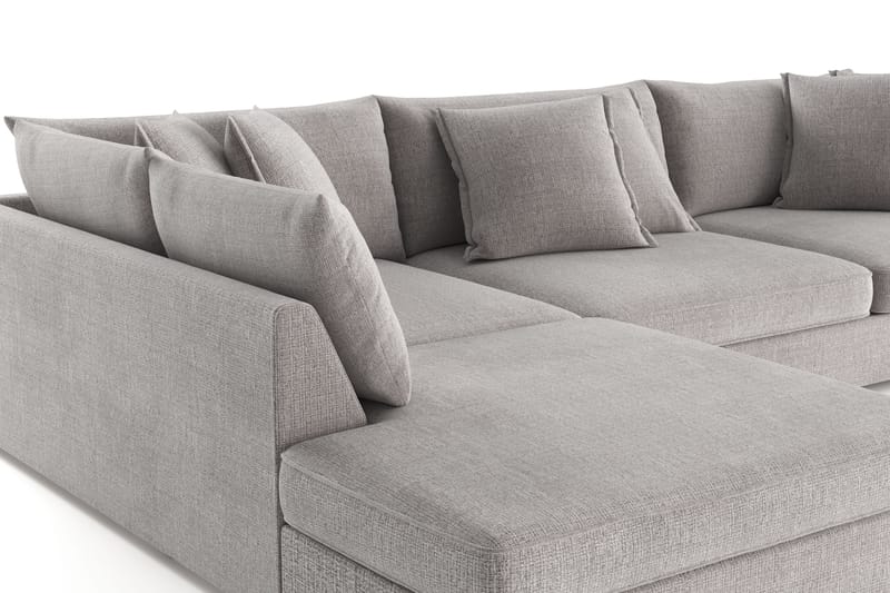 Rossita Lyx 4-sits Extra djup Soffa med Schäslong Vänster - Ljusgrå Chenille - Möbler - Soffa - Divansoffor & schäslongsoffa