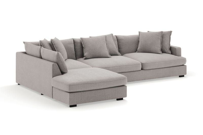 Rossita Lyx 4-sits Extra djup Soffa med Schäslong Vänster - Ljusgrå Chenille - Möbler - Soffa - Divansoffor & schäslongsoffa