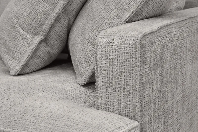 Rossita Lyx 4-sits Extra djup Soffa med Schäslong Vänster - Ljusgrå Chenille - Möbler - Soffa - Divansoffor & schäslongsoffa