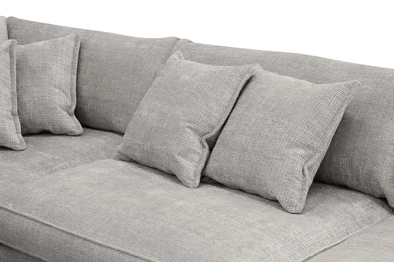 Rossita Lyx 4-sits Extra djup Soffa med Schäslong Vänster - Ljusgrå Chenille - Möbler - Soffa - Divansoffor & schäslongsoffa