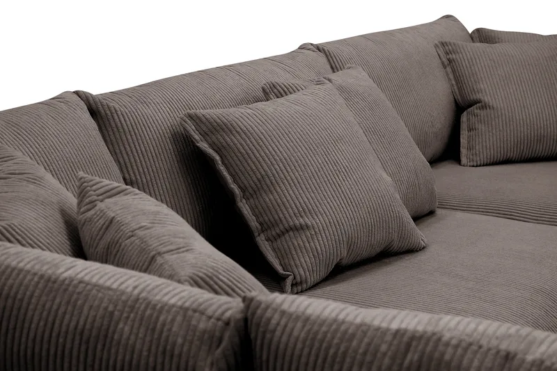 Rossita Lyx 4-sits Extra djup Soffa med Schäslong Vänster - Mörkgrå Manchester - Möbler - Soffa - Divansoffor & schäslongsoffa