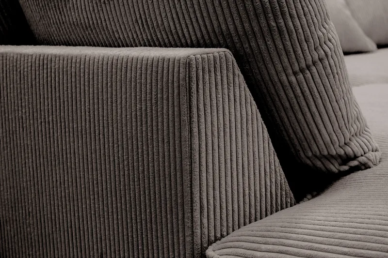 Rossita Lyx 4-sits Extra djup Soffa med Schäslong Vänster - Mörkgrå Manchester - Möbler - Soffa - Divansoffor & schäslongsoffa