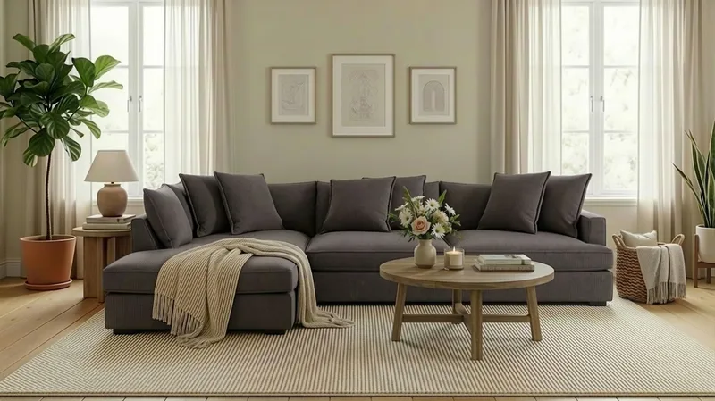 Rossita Lyx 4-sits Extra djup Soffa med Schäslong Vänster - Mörkgrå Manchester - Möbler - Soffa - Divansoffor & schäslongsoffa