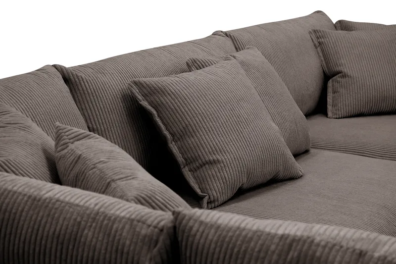 Rossita Lyx 4-sits Extra djup Soffa med Schäslong Vänster - Mörkgrå Manchester - Möbler - Soffa - Divansoffor & schäslongsoffa