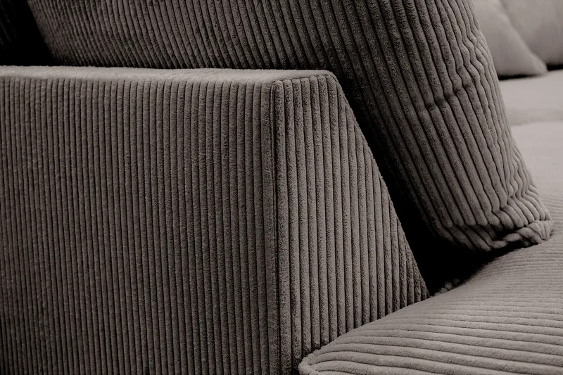 Rossita Lyx 4-sits Extra djup Soffa med Schäslong Vänster - Mörkgrå Manchester - Möbler - Soffa - Divansoffor & schäslongsoffa