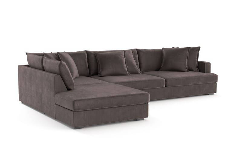 Rossita Lyx 4-sits Extra djup Soffa med Schäslong Vänster - Mörkgrå Manchester - Möbler - Soffa - Divansoffor & schäslongsoffa