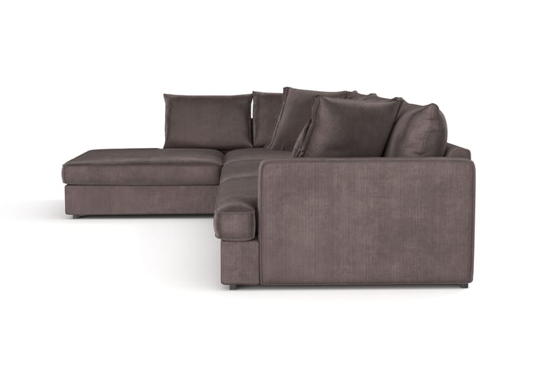 Rossita Lyx 4-sits Extra djup Soffa med Schäslong Vänster - Mörkgrå Manchester - Möbler - Soffa - Divansoffor & schäslongsoffa