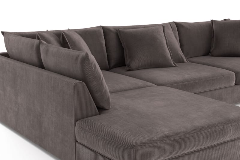 Rossita Lyx 4-sits Extra djup Soffa med Schäslong Vänster - Mörkgrå Manchester - Möbler - Soffa - Divansoffor & schäslongsoffa