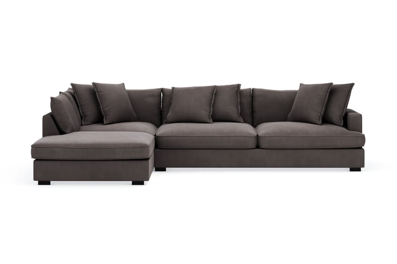 Rossita Lyx 4-sits Extra djup Soffa med Schäslong Vänster - Mörkgrå Manchester - Möbler - Soffa - Divansoffor & schäslongsoffa