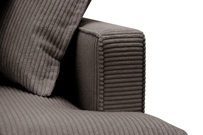 Rossita Lyx 4-sits Extra djup Soffa med Schäslong Vänster - Mörkgrå Manchester - Möbler - Soffa - Divansoffor & schäslongsoffa