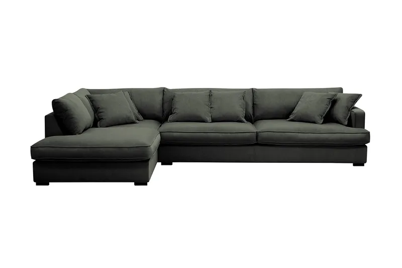 Rossita Lyx 4-sits Extra djup Soffa med Schäslong Vänster - Mörkgrön Manchester - Möbler - Soffa - Divansoffor & schäslongsoffa