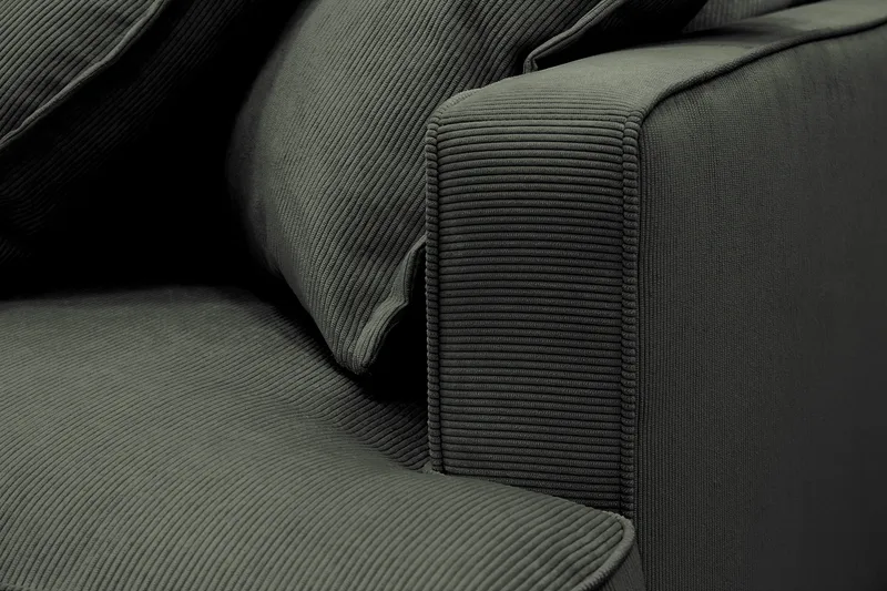 Rossita Lyx 4-sits Extra djup Soffa med Schäslong Vänster - Mörkgrön Manchester - Möbler - Soffa - Divansoffor & schäslongsoffa