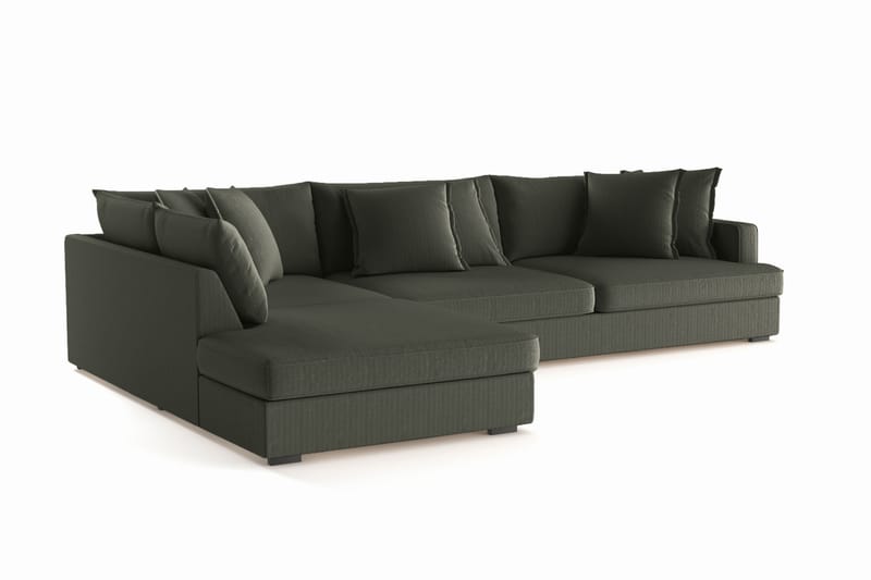 Rossita Lyx 4-sits Extra djup Soffa med Schäslong Vänster - Mörkgrön Manchester - Möbler - Soffa - Divansoffor & schäslongsoffa