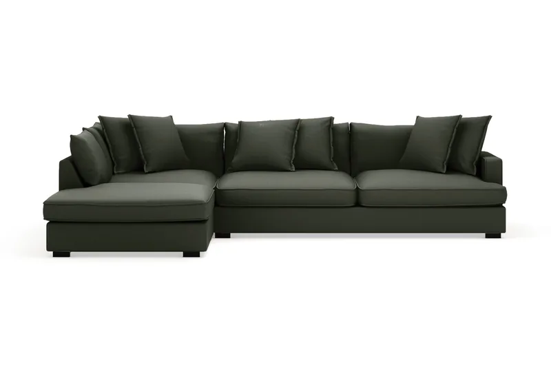 Rossita Lyx 4-sits Extra djup Soffa med Schäslong Vänster, Mörkgrön Manchester