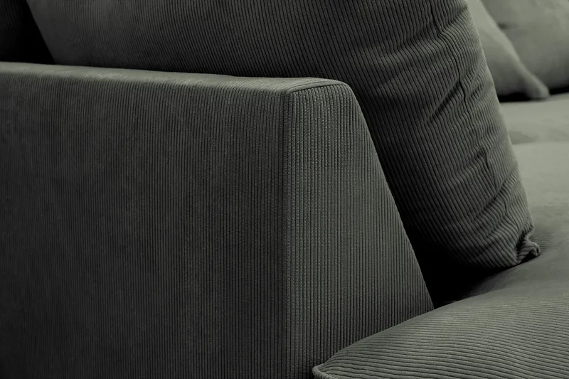 Rossita Lyx 4-sits Extra djup Soffa med Schäslong Vänster - Mörkgrön Manchester - Möbler - Soffa - Divansoffor & schäslongsoffa