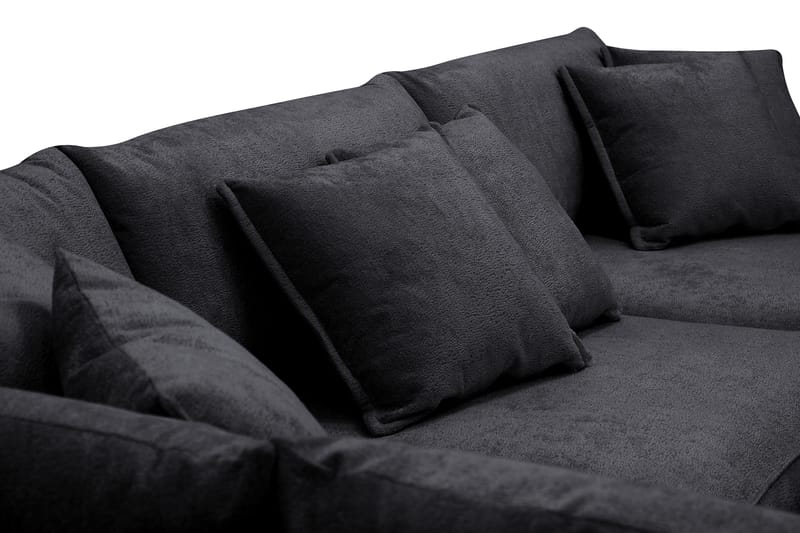 Rossita Lyx 4-sits Extra djup Soffa med Schäslong Vänster - Svart Chenille - Möbler - Soffa - Divansoffor & schäslongsoffa