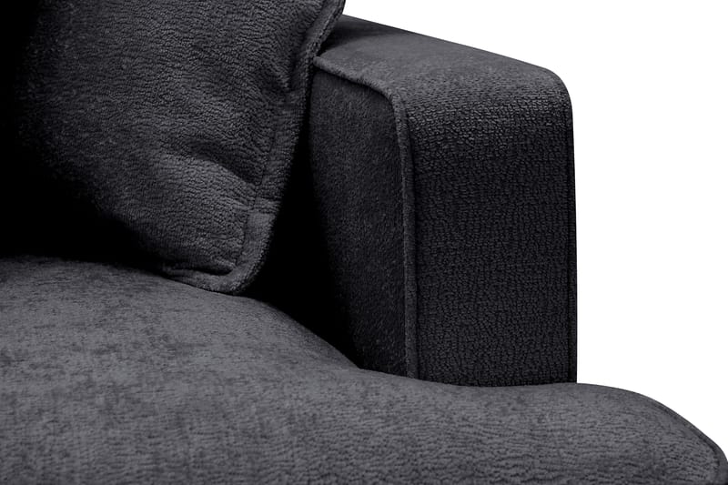 Rossita Lyx 4-sits Extra djup Soffa med Schäslong Vänster - Svart Chenille - Möbler - Soffa - Divansoffor & schäslongsoffa