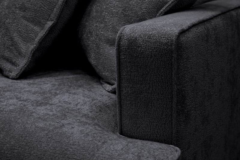 Rossita Lyx 4-sits Extra djup Soffa med Schäslong Vänster - Svart Chenille - Möbler - Soffa - Divansoffor & schäslongsoffa
