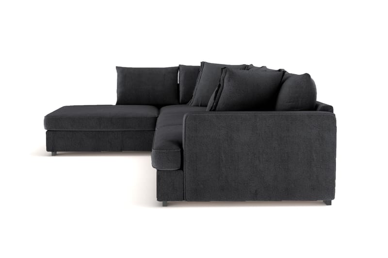 Rossita Lyx 4-sits Extra djup Soffa med Schäslong Vänster - Svart Chenille - Möbler - Soffa - Divansoffor & schäslongsoffa