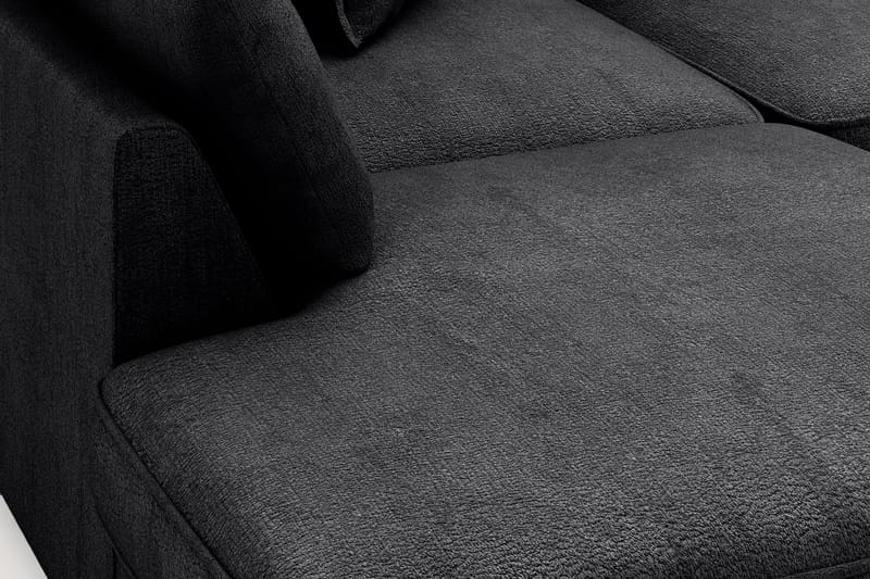 Rossita Lyx 4-sits Extra djup Soffa med Schäslong Vänster - Svart Chenille - Möbler - Soffa - Divansoffor & schäslongsoffa