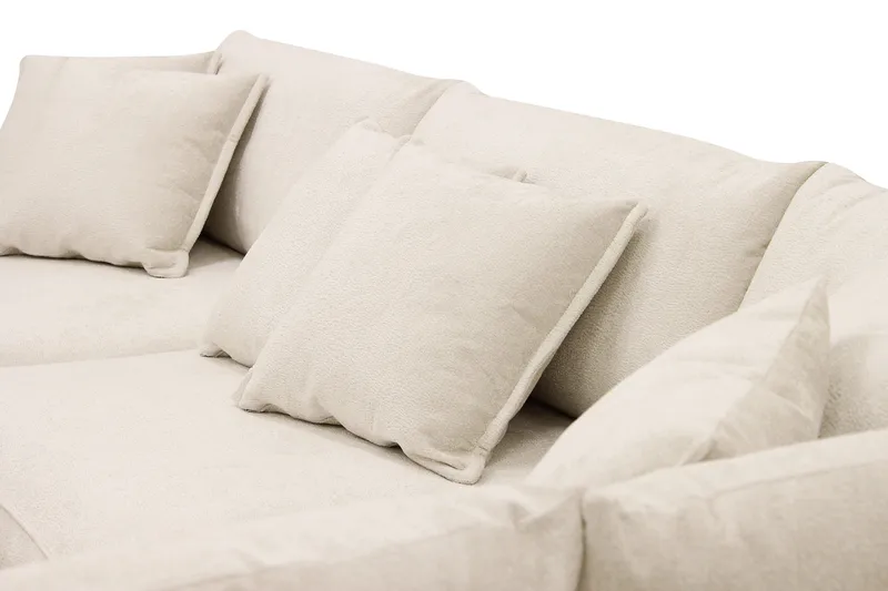 Rossita Lyx 4-sits Högervänd L-formad Extra Djup Schäslongsoffa i Chenille - Beige Chenille - Möbler - Soffa - Divansoffor & schäslongsoffa