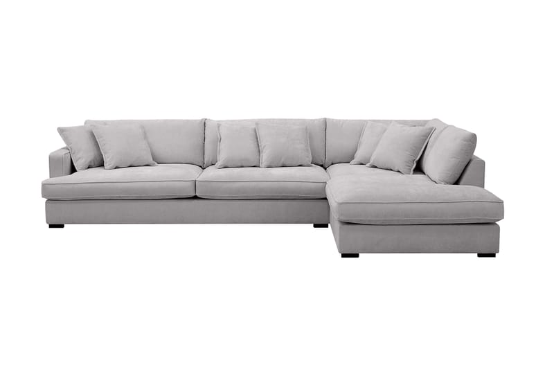 Rossita Lyx 4-sits Högervänd L-formad Extra Djup Schäslongsoffa i Chenille - Grå Chenille - Möbler - Soffa - Divansoffor & schäslongsoffa