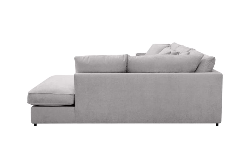 Rossita Lyx 4-sits Högervänd L-formad Extra Djup Schäslongsoffa i Chenille - Grå Chenille - Möbler - Soffa - Divansoffor & schäslongsoffa