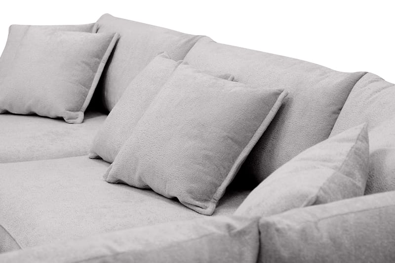Rossita Lyx 4-sits Högervänd L-formad Extra Djup Schäslongsoffa i Chenille - Grå Chenille - Möbler - Soffa - Divansoffor & schäslongsoffa