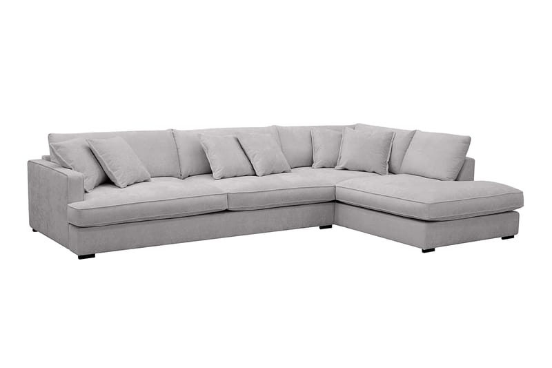 Rossita Lyx 4-sits Högervänd L-formad Extra Djup Schäslongsoffa i Chenille - Grå Chenille - Möbler - Soffa - Divansoffor & schäslongsoffa