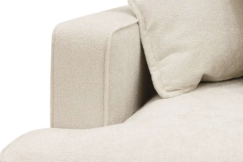 Rossita Lyx 4-sits Högervänd L-formad Extra Djup Schäslongsoffa i Chenille - Trenza 06, Beige Chenille - Möbler - Soffa - Divansoffor & schäslongsoffa
