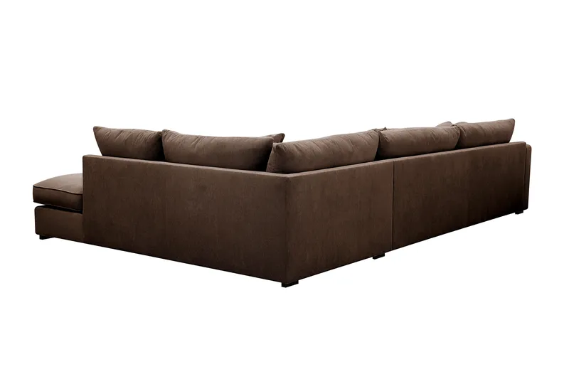 Rossita Lyx 4-sits Högervänd L-formad Extra Djup Schäslongsoffa i Manchester - Brun Manchester - Möbler - Soffa - Divansoffor & schäslongsoffa