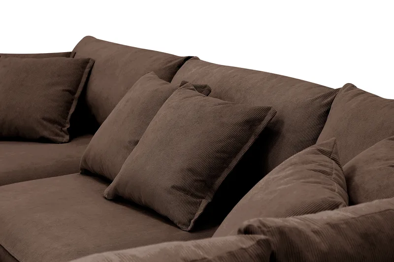 Rossita Lyx 4-sits Högervänd L-formad Extra Djup Schäslongsoffa i Manchester - Brun Manchester - Möbler - Soffa - Divansoffor & schäslongsoffa