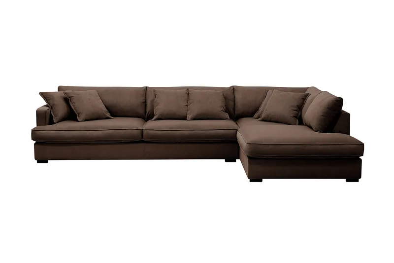 Rossita Lyx 4-sits Högervänd L-formad Extra Djup Schäslongsoffa i Manchester - Brun Manchester - Möbler - Soffa - Divansoffor & schäslongsoffa