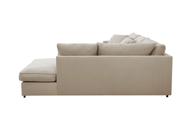 Rossita Lyx 4-sits Högervänd L-formad Extra Djup Schäslongsoffa i Manchester - Greige Manchester - Möbler - Soffa - Divansoffor & schäslongsoffa