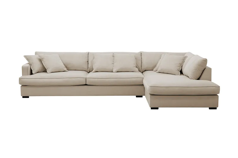 Rossita Lyx 4-sits Högervänd L-formad Extra Djup Schäslongsoffa i Manchester - Greige Manchester - Möbler - Soffa - Divansoffor & schäslongsoffa